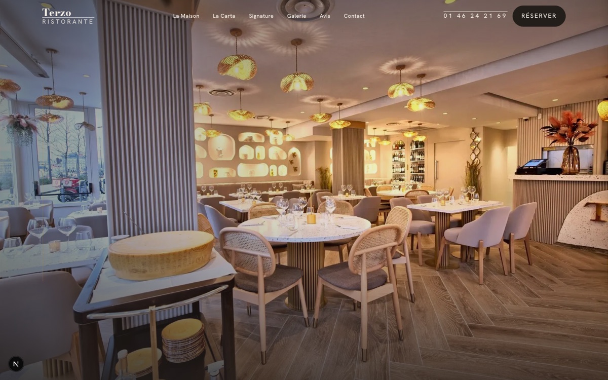 Site Terzo Ristorante conçu par Nexsua